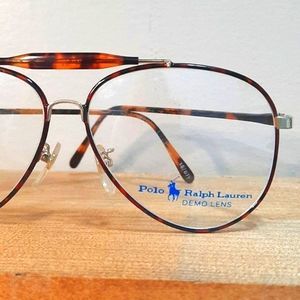VINTAGE Polo Sport Ralph Lauren Eyeglass Frame, Rx'able metal, Aviator 63-13-145